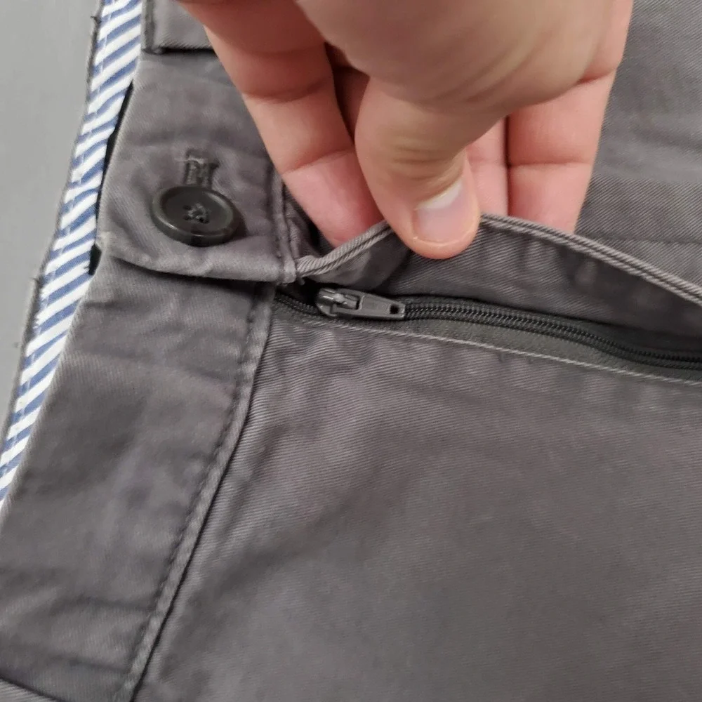 Banana Republic‎ Mens 34 Charcoal Gray Cotton Chino Shorts Casual Solid
